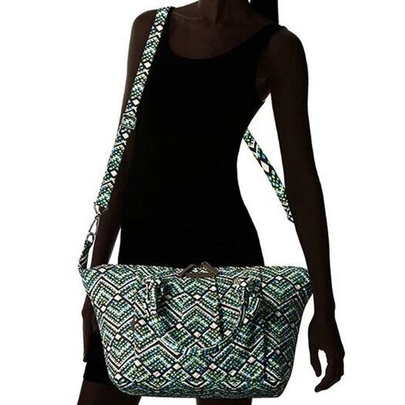 Vera Bradley Rain Forest Hadley Satchel Signature Cotton Multicolor Zip Bag New - Picture 1 of 11
